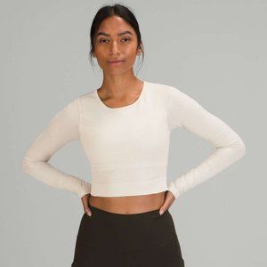 Lululemon Ebb to Street Long Sleeve, White Opal, 8